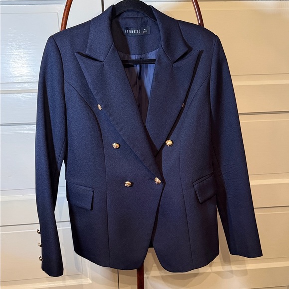Lioness Jackets & Blazers - Lioness Navy Double Breasted Blazer Gold Button Coastal Prep Yacht Club M